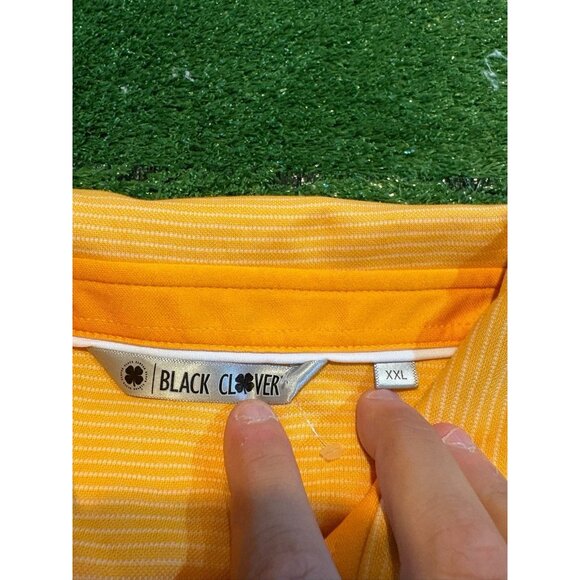 Black Clover Polo mens 2XL orange yellow lightweight breathable golf shirt C - Picture 3 of 13